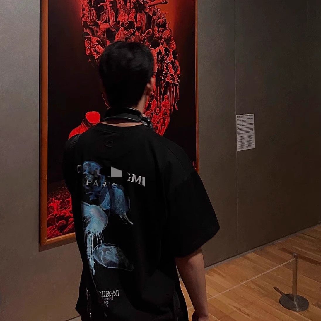 WYM夜光水母刺绣LOGO宽松男女装短袖T恤tee韩国潮流