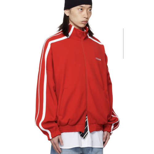 自主新款VT刺绣logo条纹全套运动夹克阔腿裤运动服 宽松拉链外套