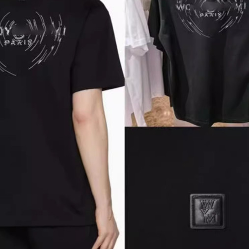 WYM 字母波浪图案Black Wave Graphic宽松男女装短袖T恤tee 韩国