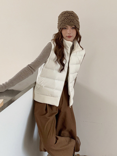 安婷露新款羽绒马甲女款高级感白鸭绒秋冬季背心保暖外穿百搭上衣