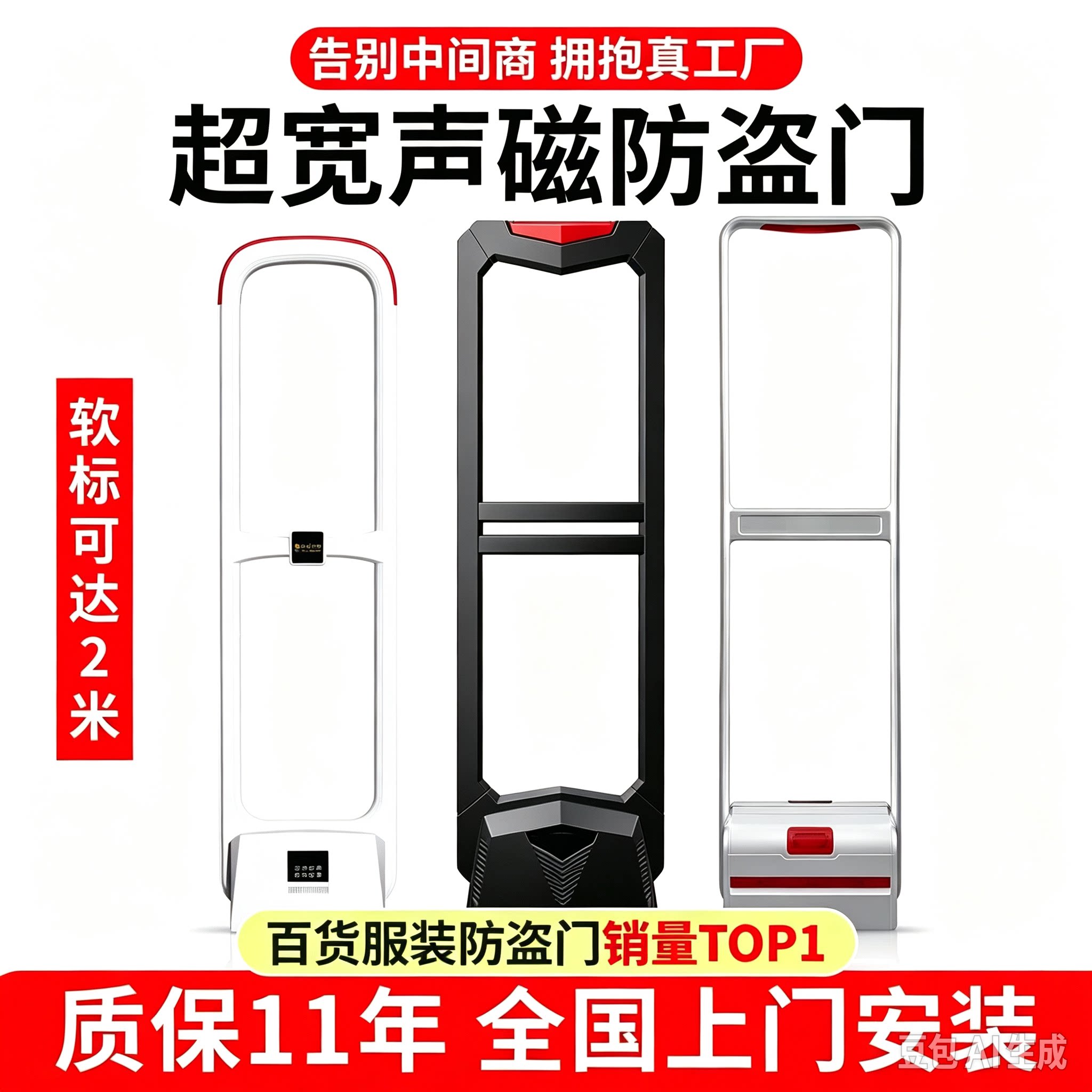 超市百货服装店防盗门禁化妆品防盗器声磁防盗报警系统超市安检门
