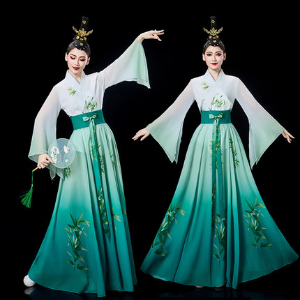 古典舞演出服女2025新款飘逸大摆裙舞蹈练功服民族服装表演服套装