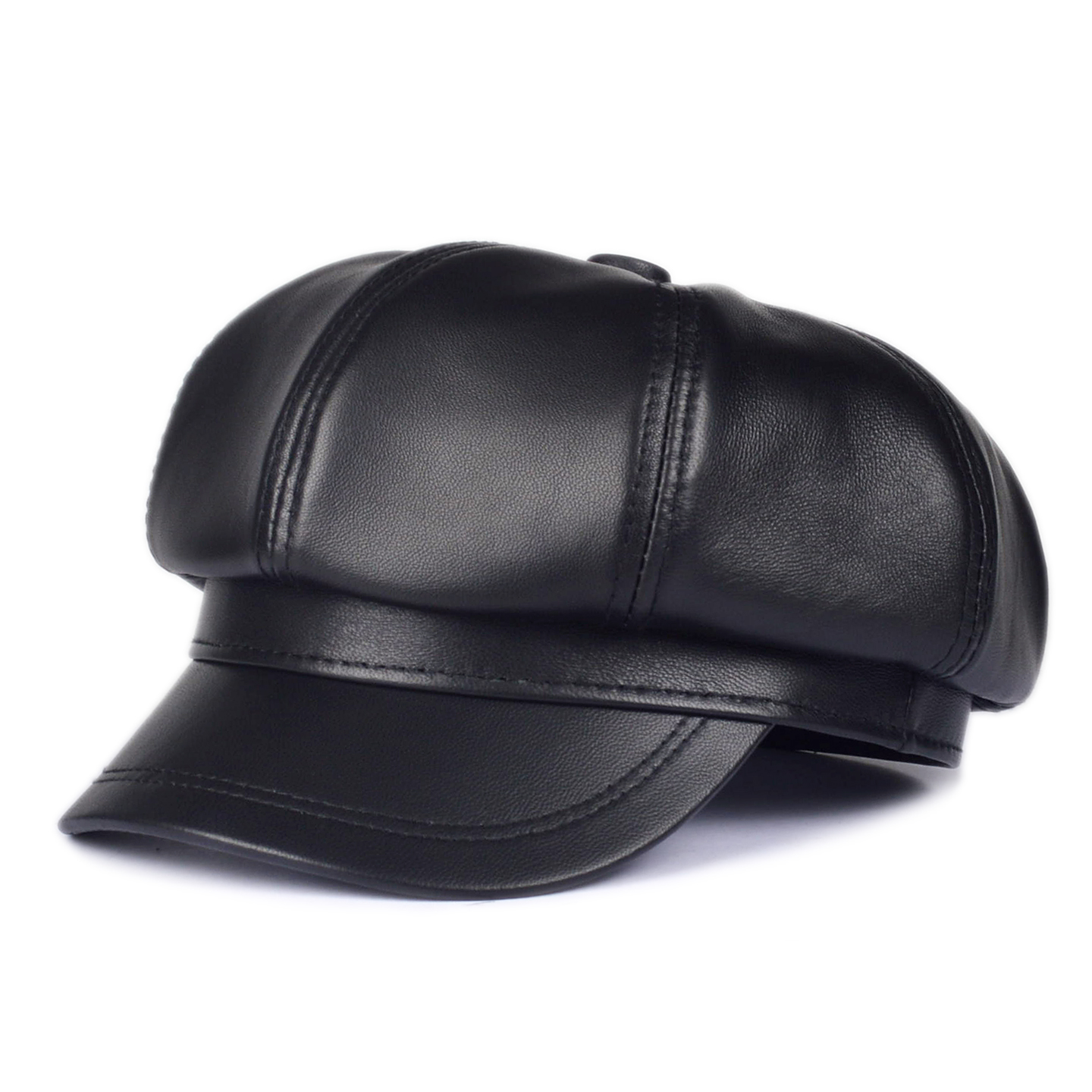 秋冬季真皮帽子女韩版八角帽