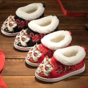 儿童过年虎头鞋男童女童中式棉鞋古风鞋子布鞋汉服中国冬季宝宝鞋