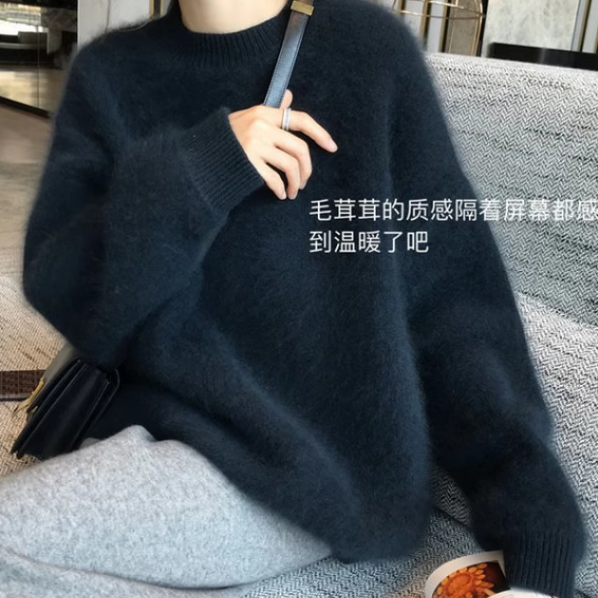 超厚实一件~贵妇级浣熊绒套头毛衣2021韩国宽松显瘦上衣,女装/女士精品,毛衣,淘宝优惠券,粉丝福利购,淘宝优惠卷