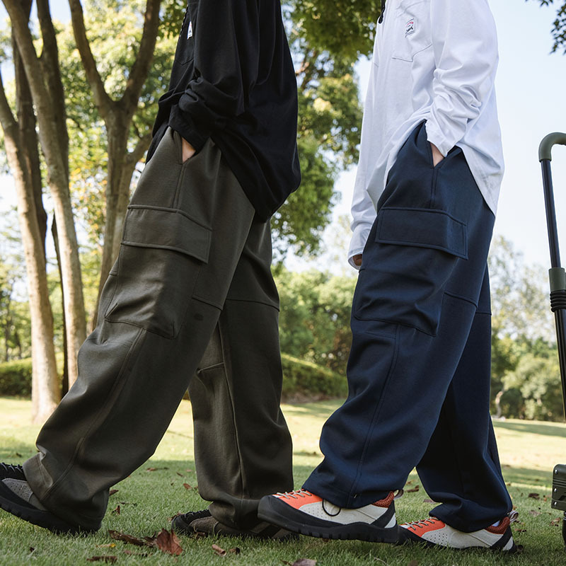 日单秋冬儿童裤子男女大童直筒工装运动裤潮牌亲子装外贸原单出口