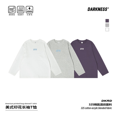 日单春季美式男女大童打底衫儿童亲子装休闲长袖T恤潮牌 外贸原单