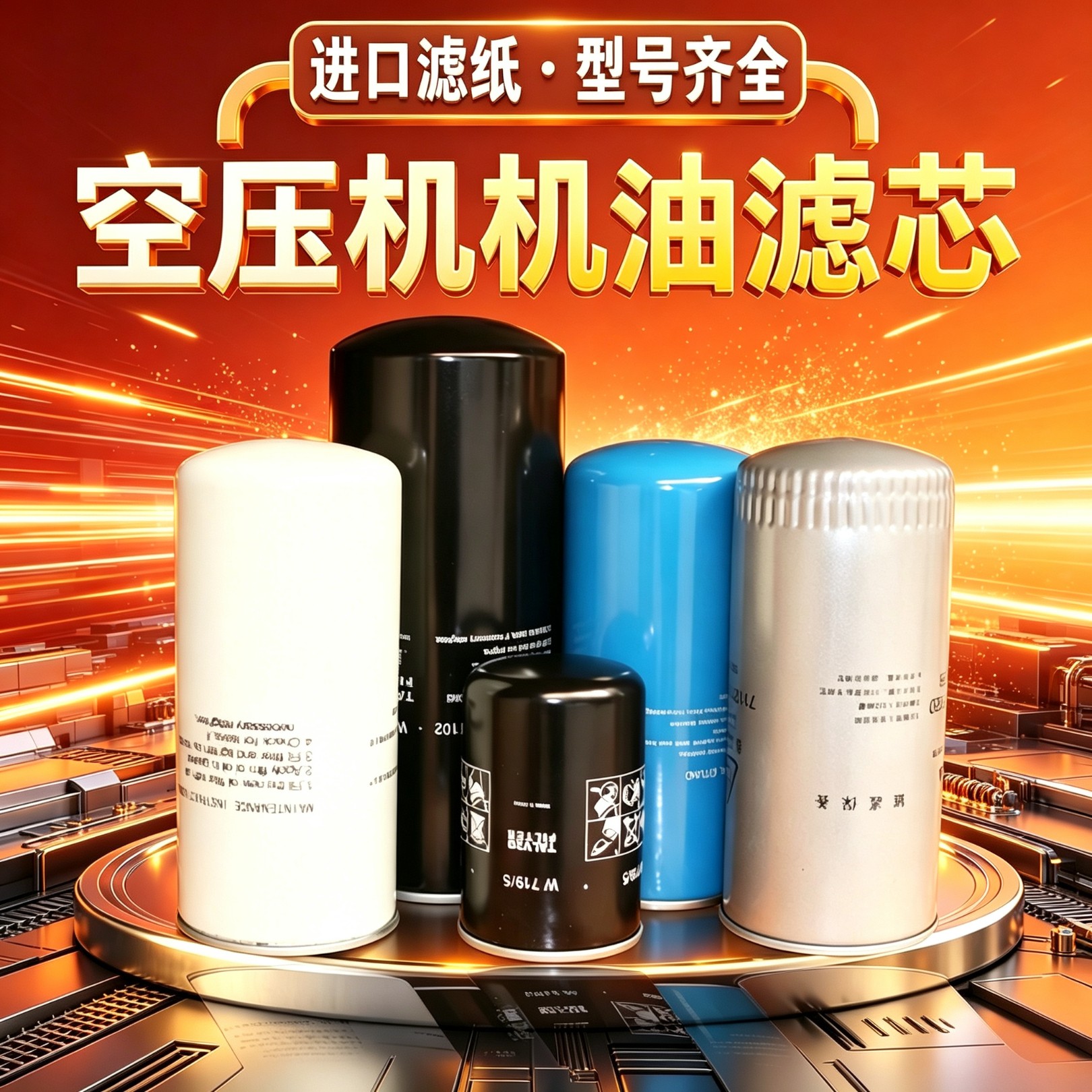 常用的螺杆空压机机油滤芯很齐全图片