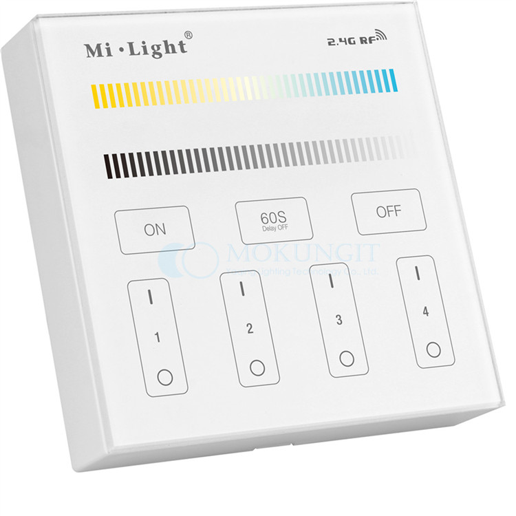 Milight 2.4G 分组调光调色温智能面板遥控器 B2 色温遥控控制器