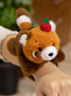 可爱小熊猫玩偶啪啪圈手环毛绒玩具挂件公仔浣熊娃娃生日礼物女生