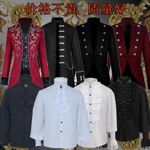 新款欧美燕尾服中世纪复古宫廷王子服装哥特式中长朋克男女款服装