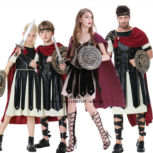 古希腊罗马战神化妆舞会亲子装cos派对表演服斯巴达勇士情侣亲子