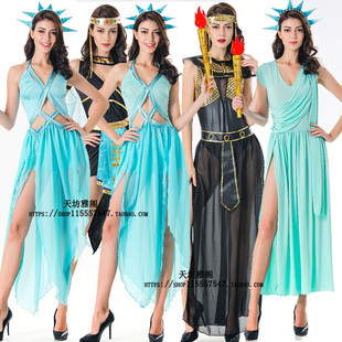 古希腊女神连衣裙埃及艳后装自由女神cos服饰万圣节cosplay舞台服