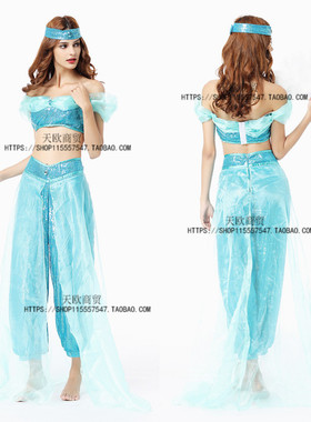 Halloween Costume万圣节希腊女神服装埃及女王装阿拉伯白色长裙