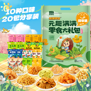 刺猬阿甘 元趣满满零食大礼包256g 踏春露营10种口味20包零食小吃