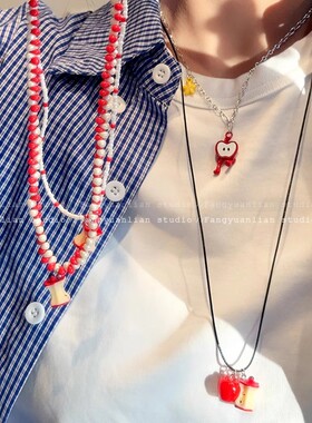 小众设计夏季小清新苹果串珠项链女ins高级感简约时尚百搭锁骨链
