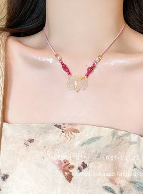 新中式狐狸面具吊坠项链女小众独特设计感时尚气质个性百搭毛衣链