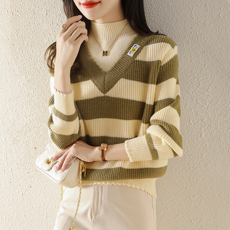 半高领毛衣秋冬季女士针织衫