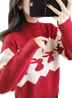 半高领套头毛衣女士秋冬