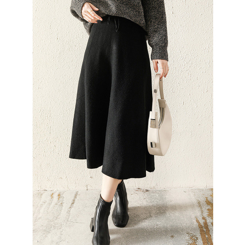 中长款高腰伞裙子大摆裙长裙潮