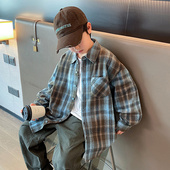 春秋款 男孩洋气儿童格子长袖 2025新款 中大童春装 上衣 春季 男童衬衫