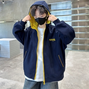 开衫 儿童秋装 连帽卫衣运动中大童男孩衣服 2025新款 男童外套春秋款