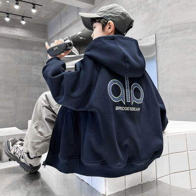 男童加绒棒球服外套冬款款2025新