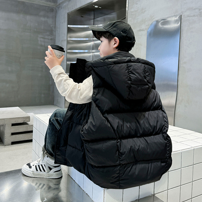 男童冬季棉马甲2025新款加厚夹棉