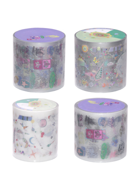 银河信差GalacticMessenger 复古印章点线面贴纸卷 手账素材拼贴