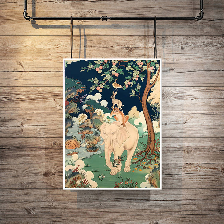 满钻钻石画吉祥四瑞动物图案钻石绣手工贴十字绣客厅卧室挂画唐卡