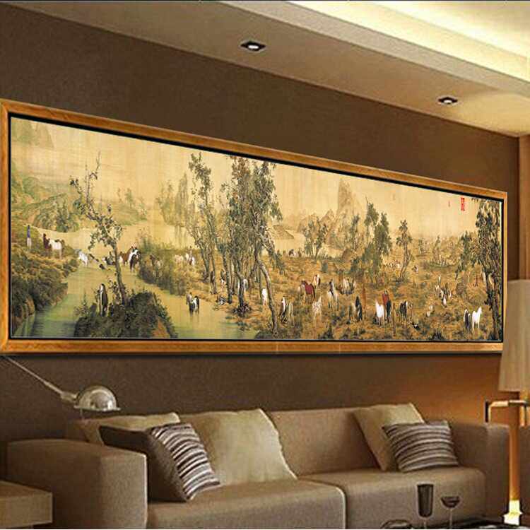 5d钻石画百骏图满钻新款客厅大幅点贴钻十字绣中国十大传世名画马
