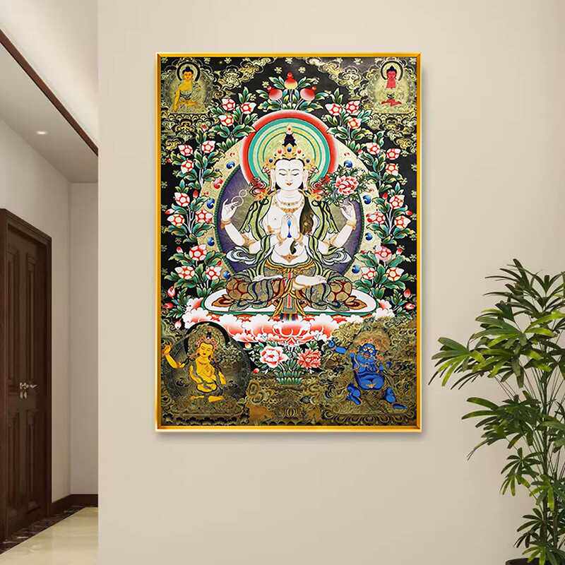 四臂观音菩萨钻石画满钻2025新款唐卡佛像挂画点钻贴钻十字绣满绣