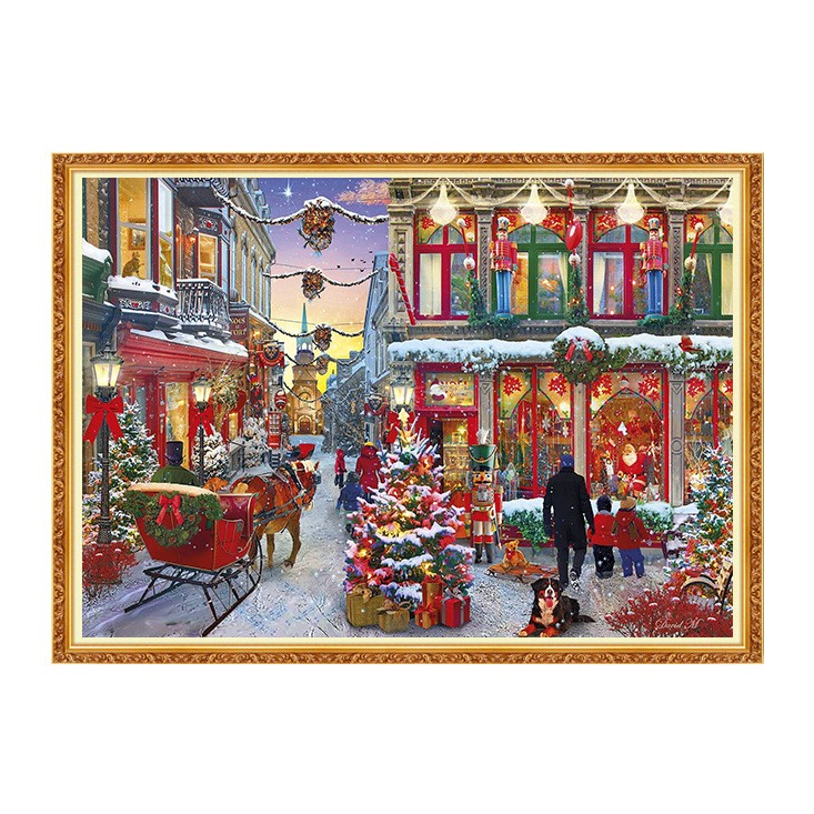 自己绣雪景十字绣冬天圣诞2025新款客厅满绣风景喜庆圣诞节欧式