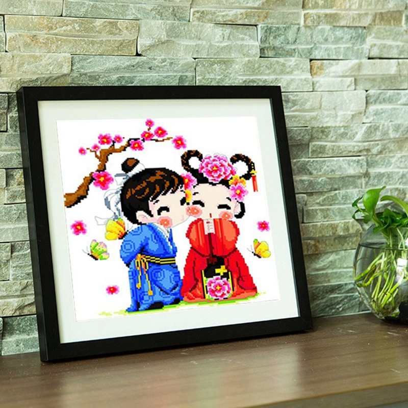 满钻钻石画2023新款客厅结婚喜庆新婚燕尔钻石绣十字绣贴钻装饰画