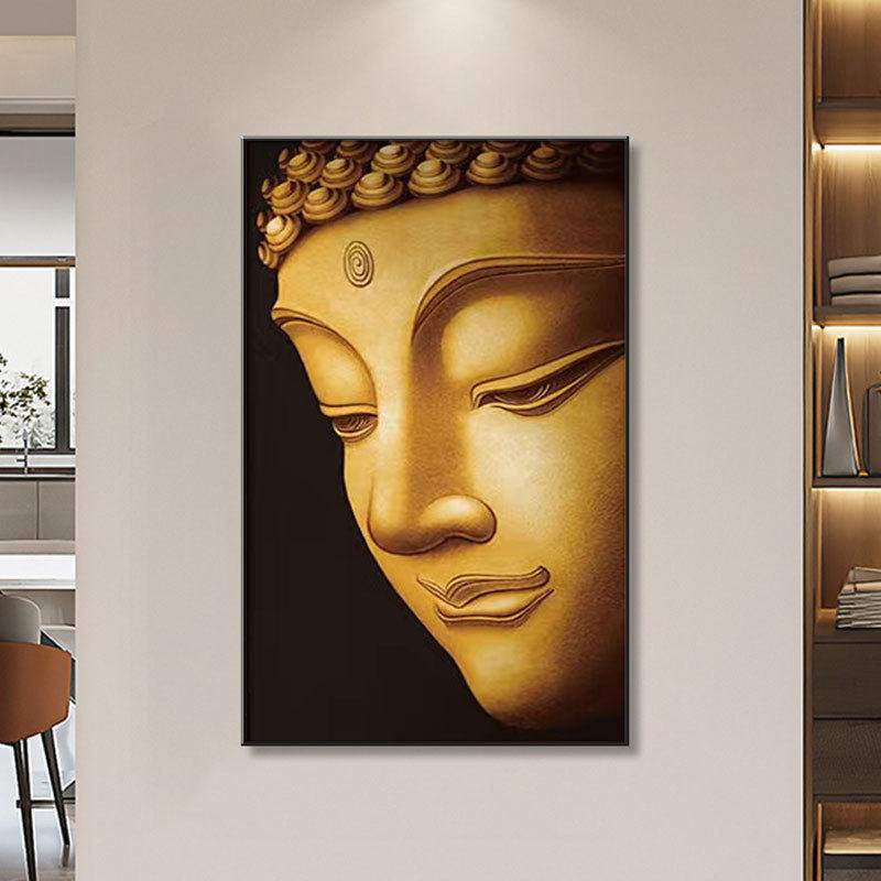 简约现代佛像钻石绣客厅装饰画人物图案无框油画布满钻手工贴钻画