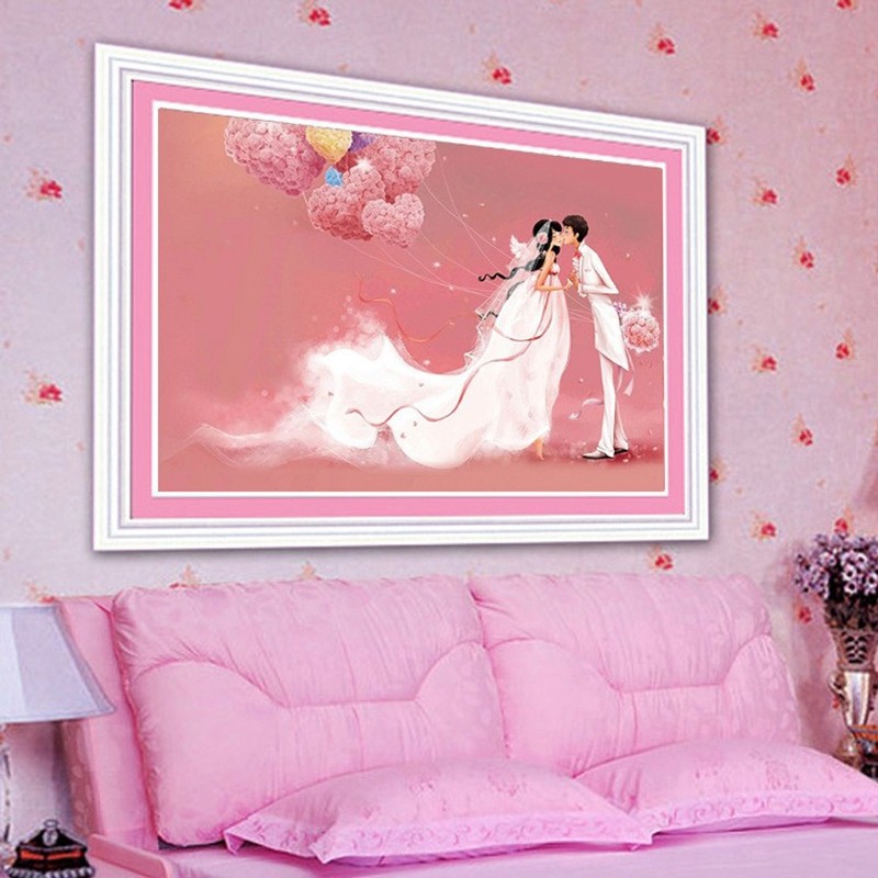 点钻十字绣满钻新款客厅喜庆结婚系列5d钻石画浪漫婚礼贴钻装饰画