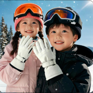 儿童手套男女孩冬季 加绒加厚小朋友上学防风防寒滑雪运动保暖手套