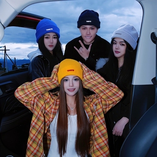 针织毛线帽子女秋冬户外登山川西旅游包头冷帽男大头围套头堆堆帽