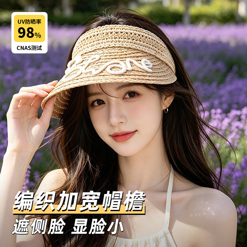 夏季空顶大檐防晒遮阳帽显脸小图片