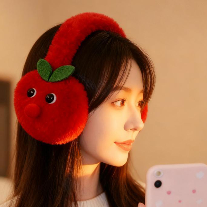 【时尚保暖】红色苹果耳罩