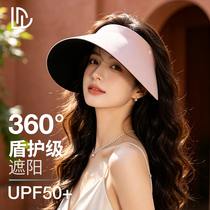 夏季女空顶大檐防紫外线遮阳帽子图片