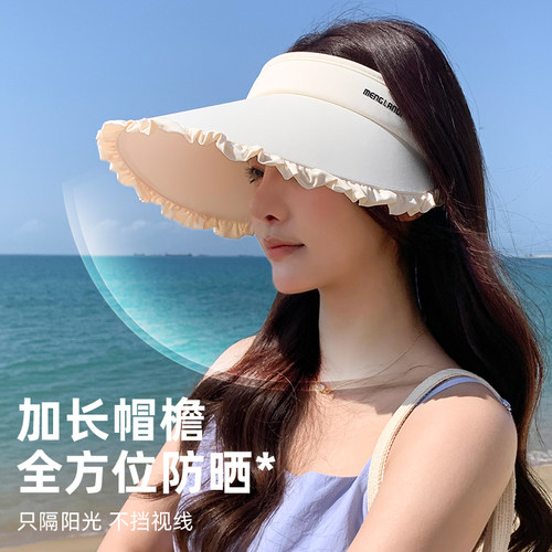 遮阳防晒帽防紫外线女2026新款空顶太阳帽子加大帽檐夏季遮脸冰丝