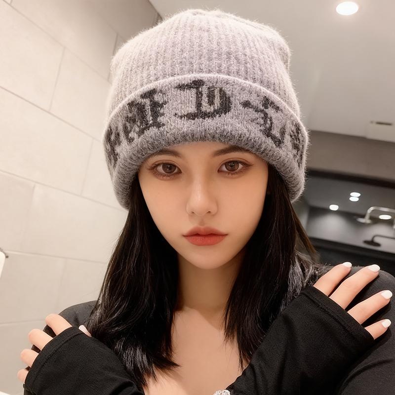 保暖针织帽子女秋冬2025新款护耳