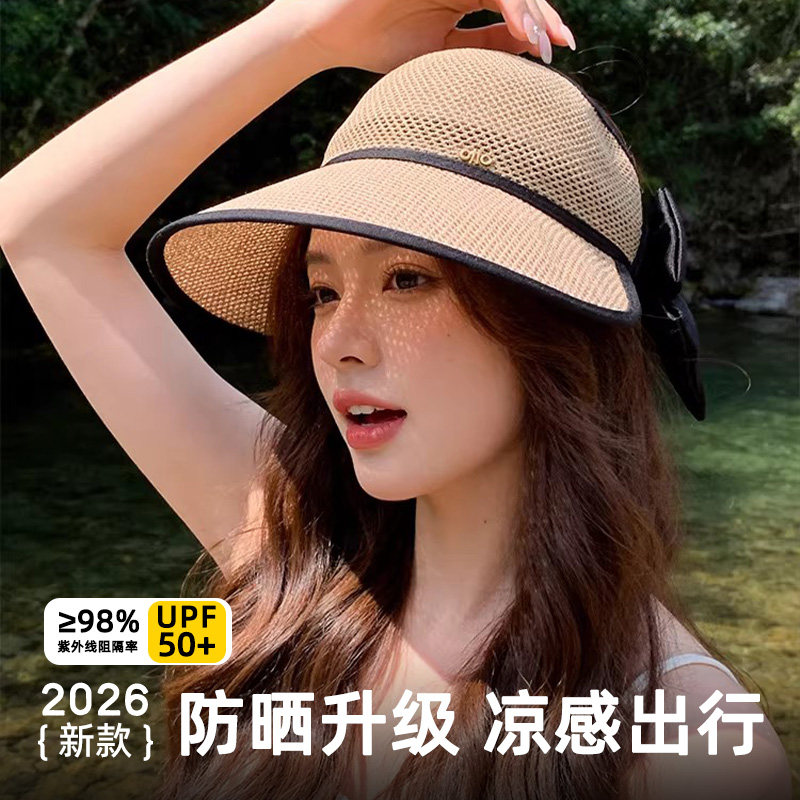 女士大帽檐显脸小遮阳防晒空顶帽图片