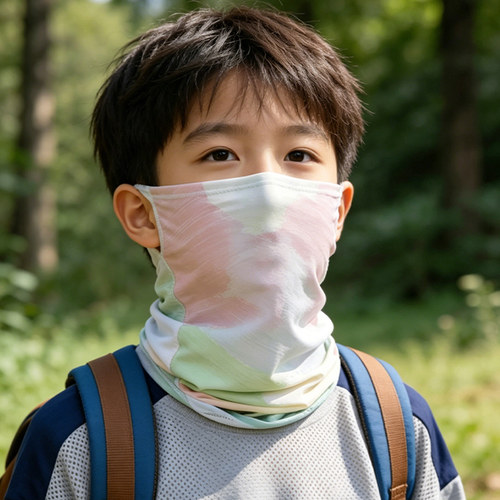 夏季女童透气护颈防晒面罩