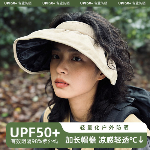 夏季空顶大檐防晒帽显脸小可折叠