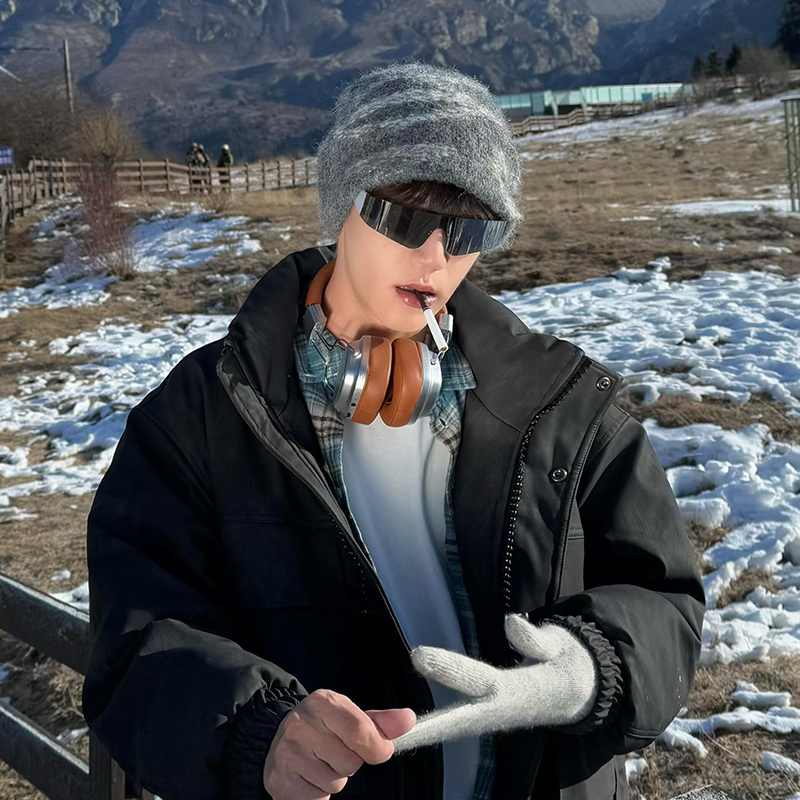 大头围毛绒堆堆帽男士2025款冷帽