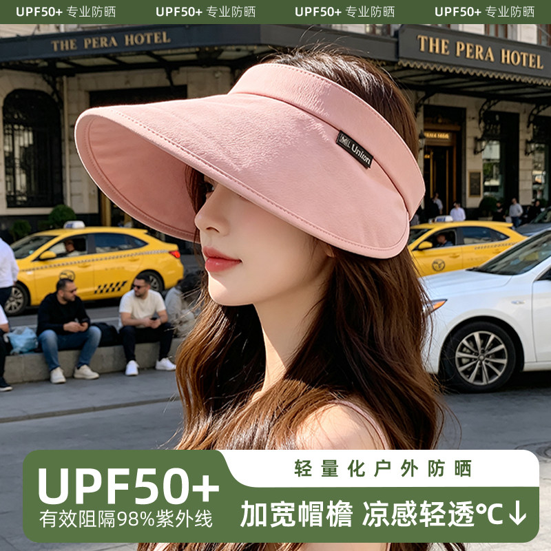 女夏季大檐全脸防晒空顶帽可折叠图片