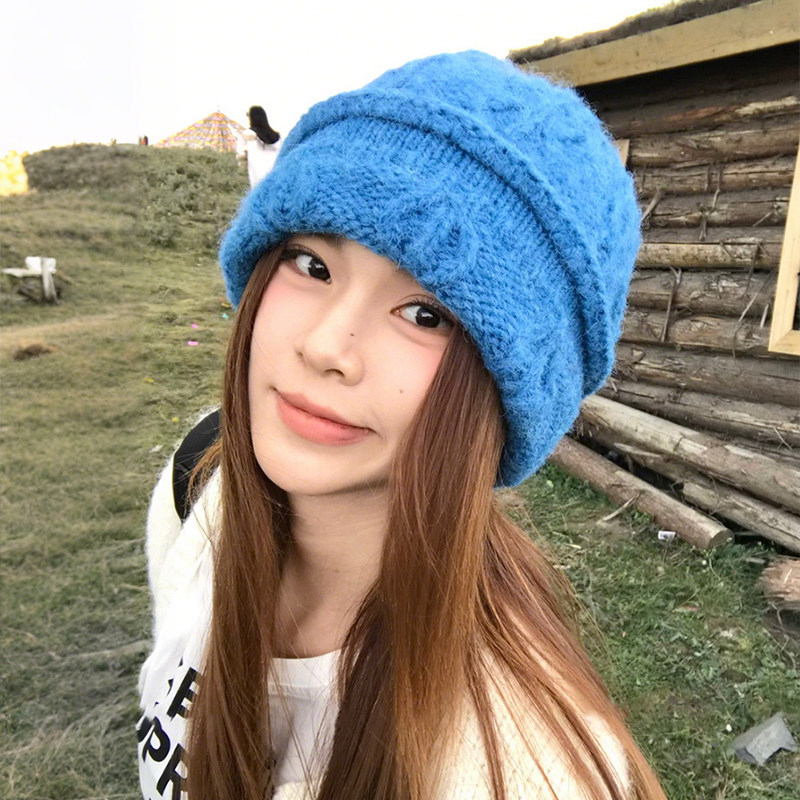 韩版毛线帽保暖舒适百搭堆堆冷帽
