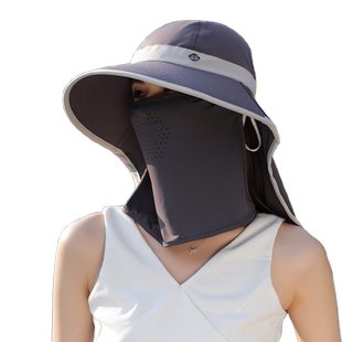 多方位一体防晒帽女夏季防紫外线物理防晒装备骑电车不掉的遮阳帽